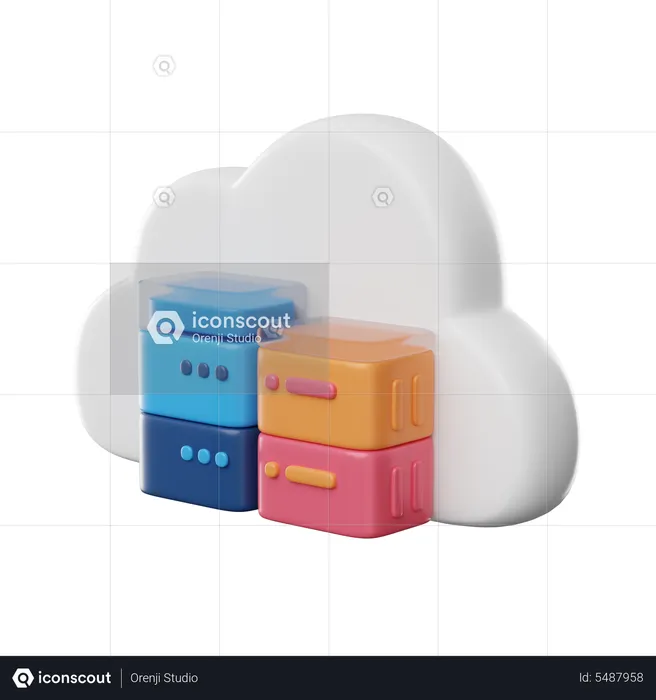 Base de données cloud  3D Icon