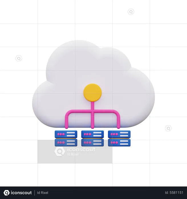 Base de données cloud  3D Icon