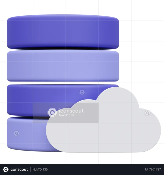 Base de données cloud  3D Icon