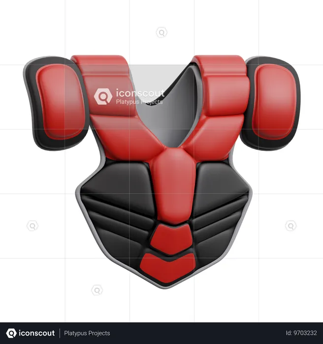 Baseball catcher chest pad  3D Icon