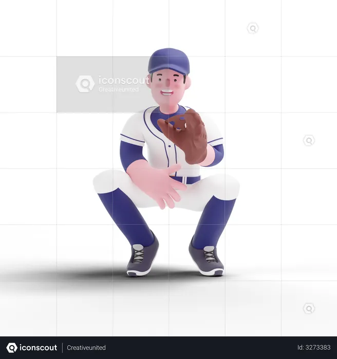 Baseball Keeper  3D Illustration