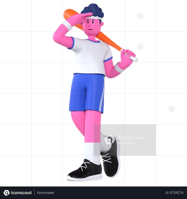 Baseball Player  3D Illustration