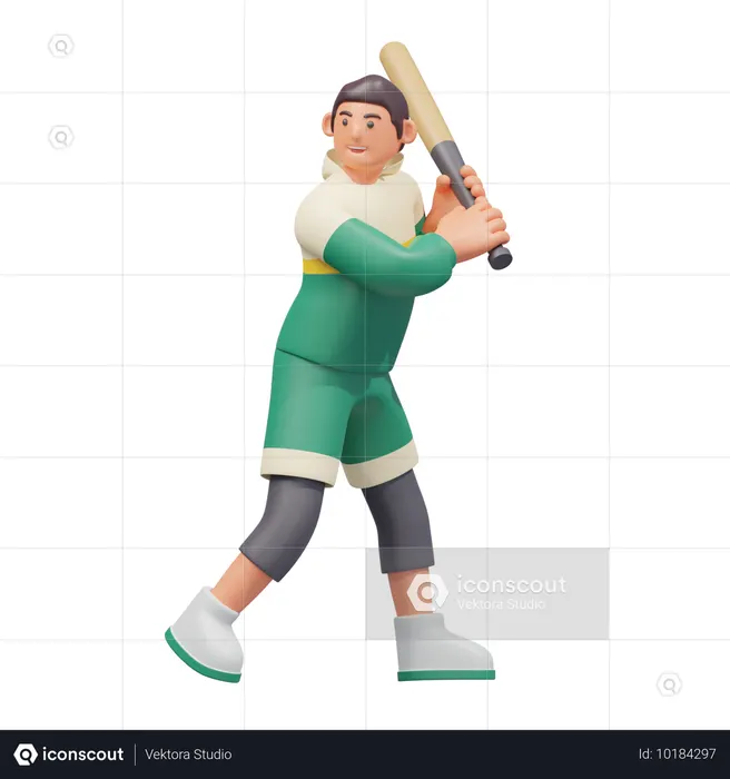Baseball Swing  3D Illustration