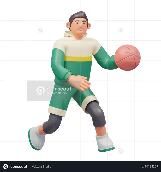 Dribble de basket-ball  3D Illustration