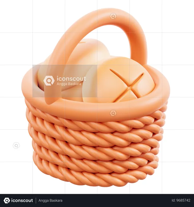 バスケットパン  3D Icon