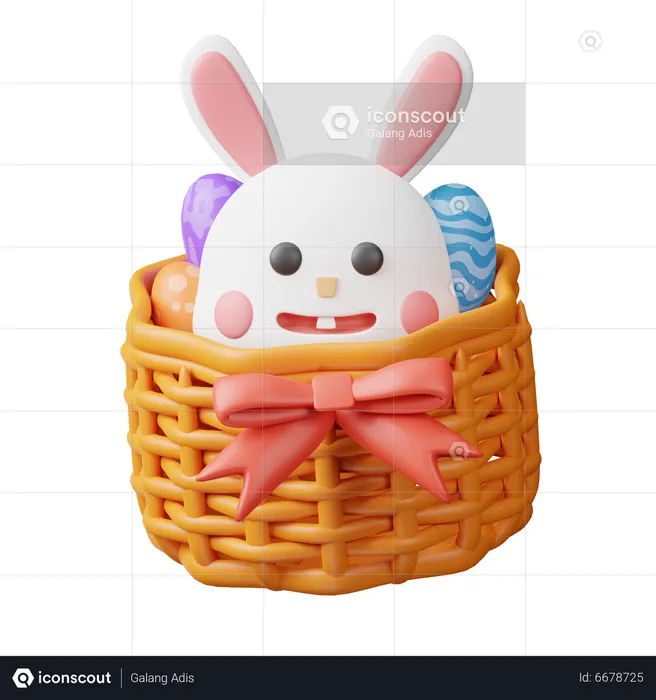 Basket Bunny  3D Icon