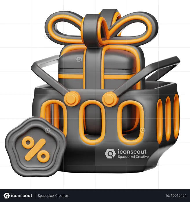 Basket Discount  3D Icon