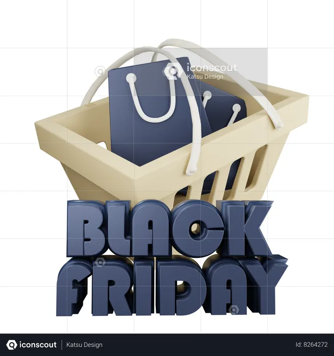 Basket Discount  3D Icon