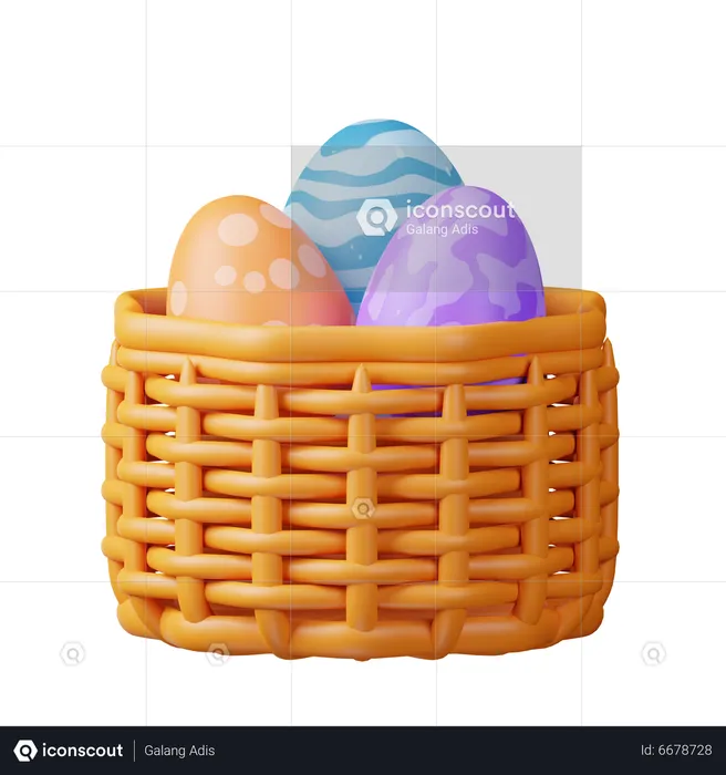 Basket Eggs  3D Icon