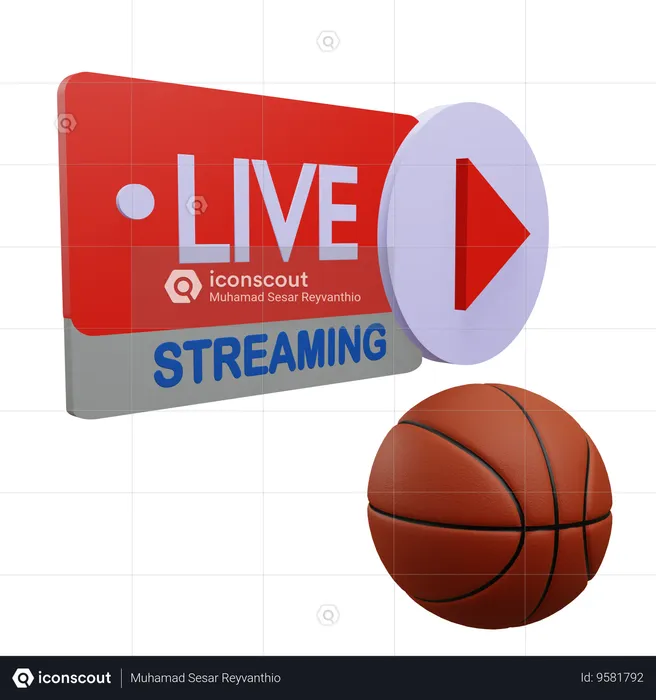 Partita di basket in diretta  3D Icon