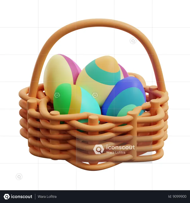 Basket of Eggs  3D Icon