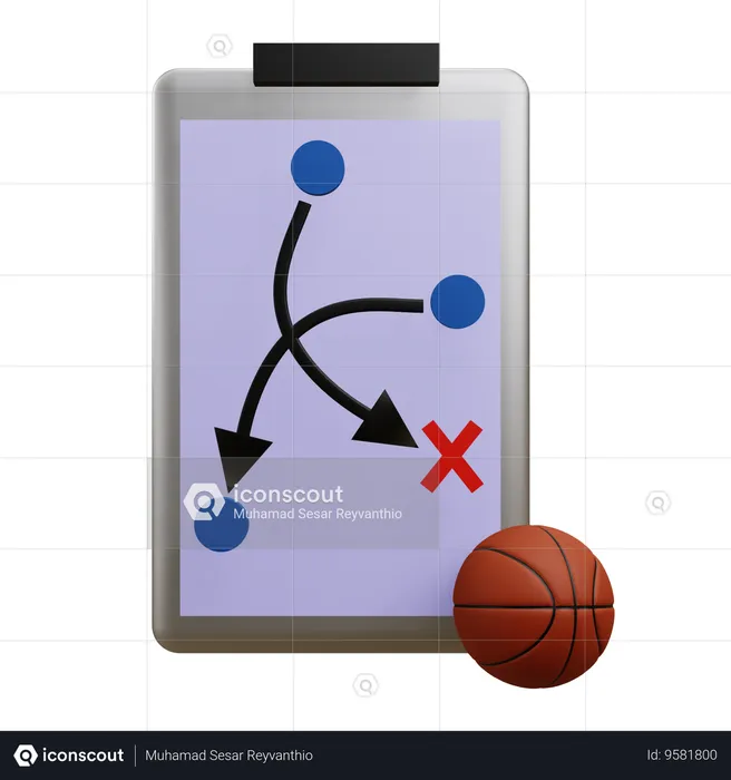 Strategia del basket  3D Icon