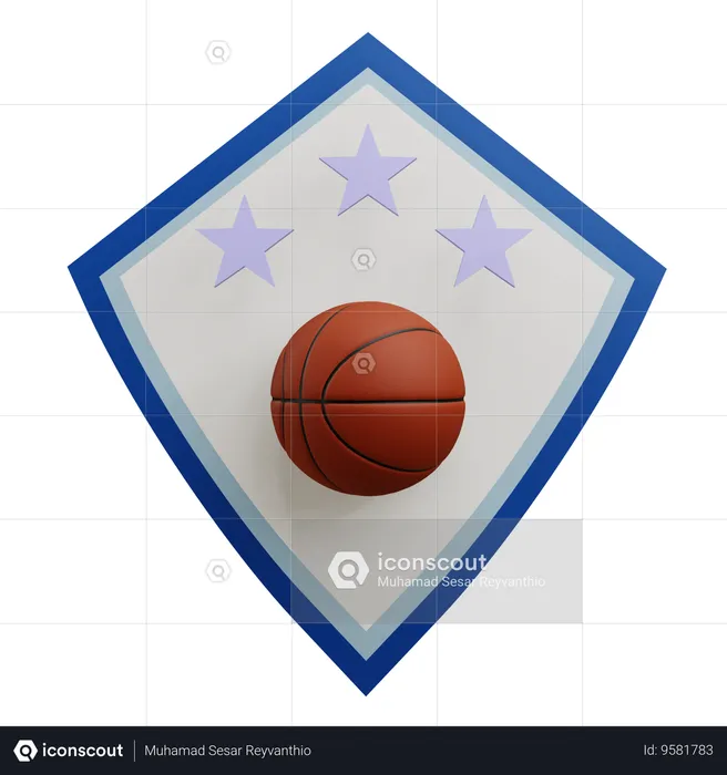 Basketball Badge  3D Icon