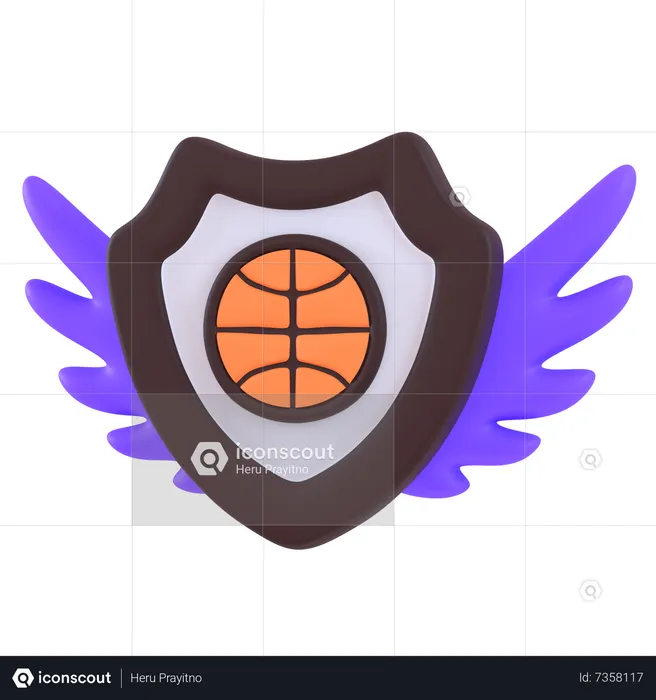 Basketball Badge  3D Icon