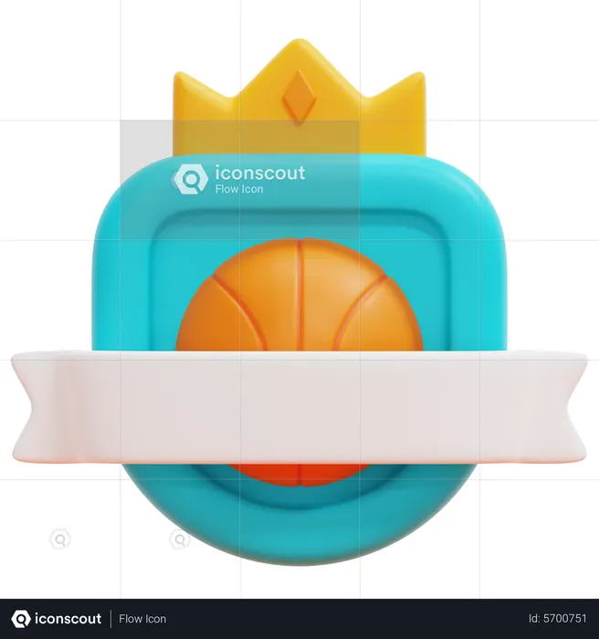 Basketball Badge  3D Icon