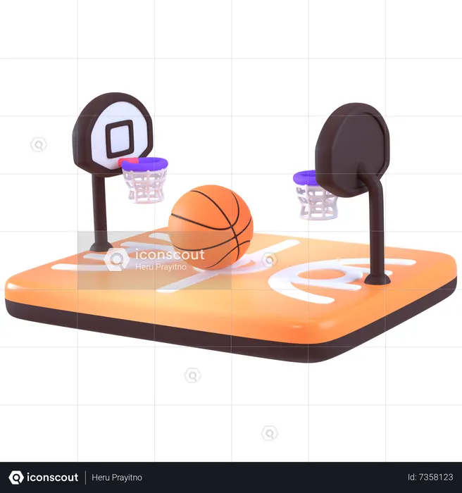 Basketball Court  3D Icon