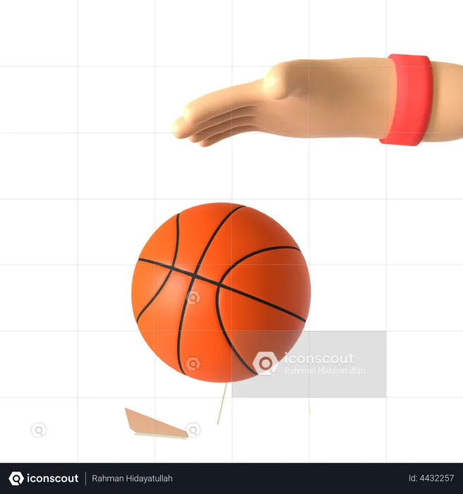 Basketball Holding Hand Gesture  3D Illustration