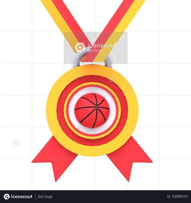 Basketball-Medaille  3D Icon