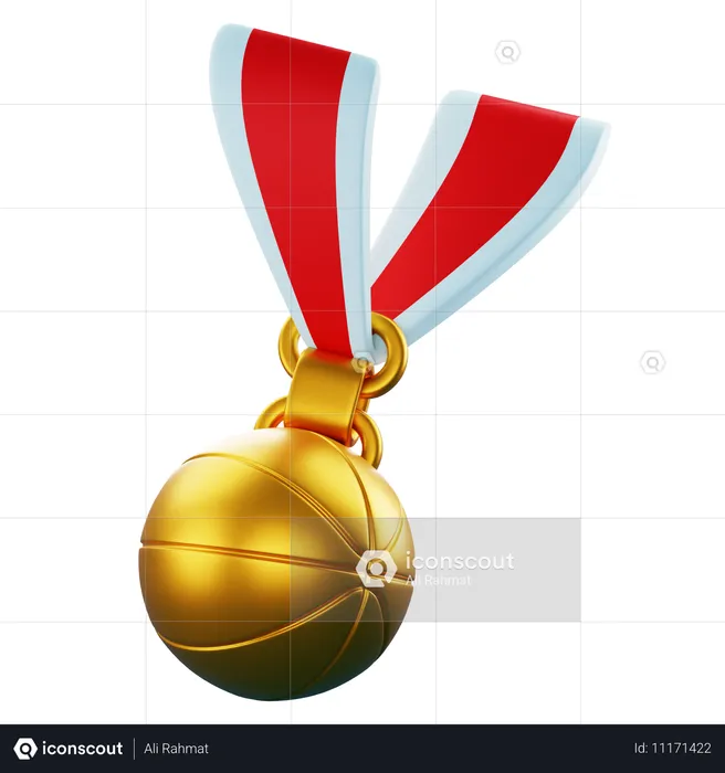 Basketball Medal  3D Icon