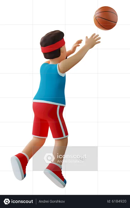 Basketball player throws the ball  3D Illustration