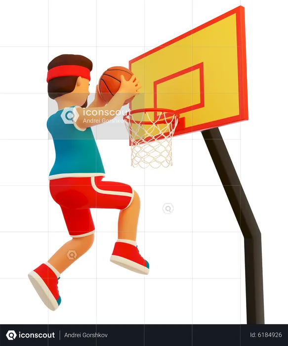 Basketball player throws the ball  3D Illustration