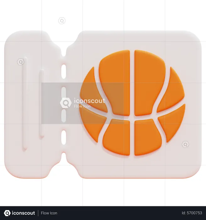 Basketball Ticket  3D Icon