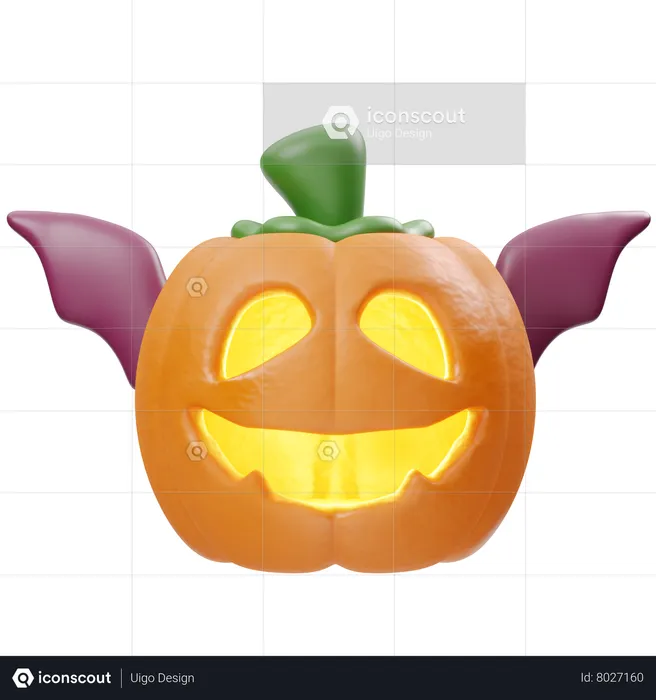 Bat Pumpkin  3D Icon