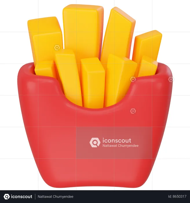 Batatas fritas  3D Icon