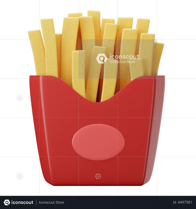 Batatas fritas  3D Illustration