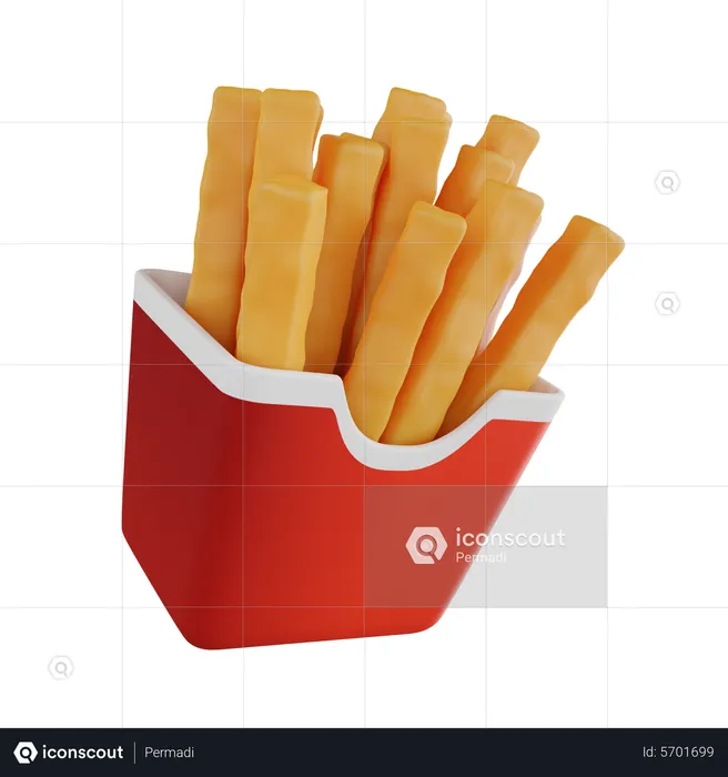 Batatas fritas  3D Icon