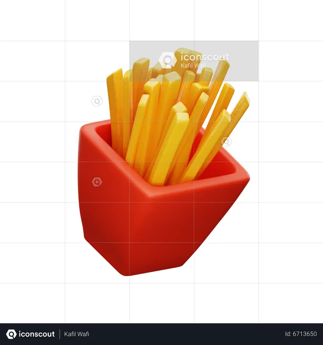 Batatas fritas  3D Icon