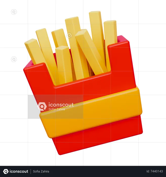 Batatas fritas  3D Icon