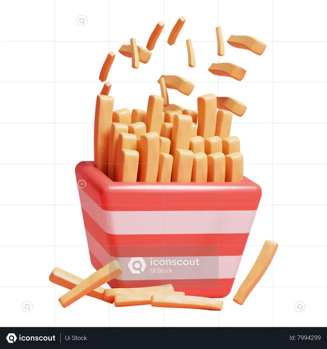 Batatas fritas  3D Icon