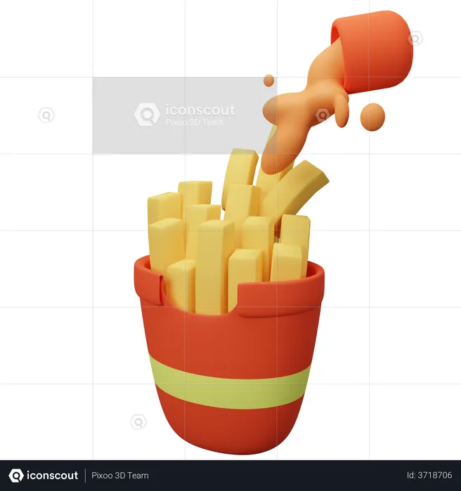 Batatas fritas premium  3D Illustration