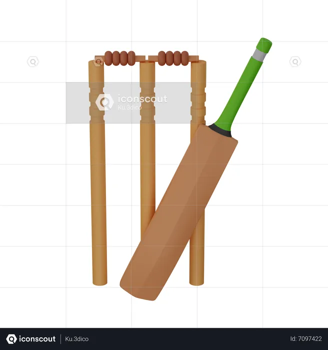 Bate de cricket  3D Icon