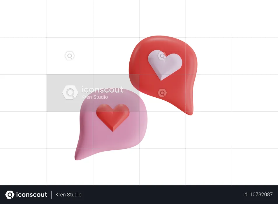 Amor bate-papo  3D Icon