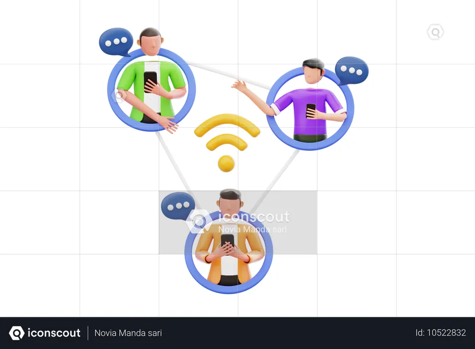 Bate-papo em grupo on-line  3D Illustration