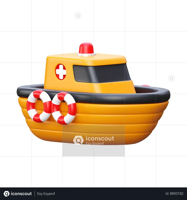 Bateau de sauvetage  3D Icon