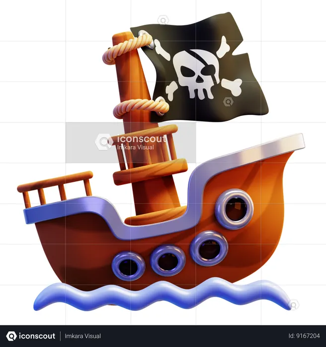 Navire pirate  3D Icon