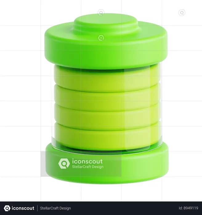 Bateria  3D Icon