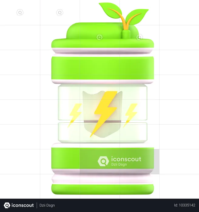 Batería ecológica  3D Icon