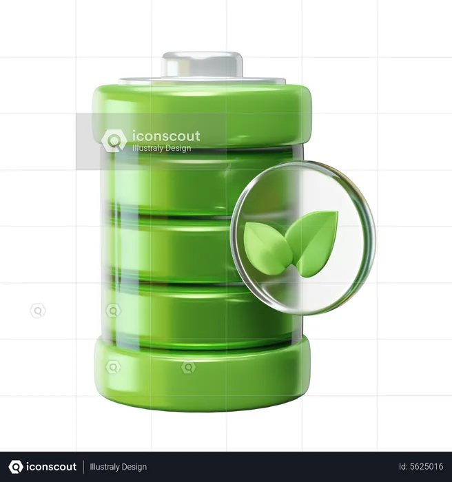 Bateria ecológica  3D Icon