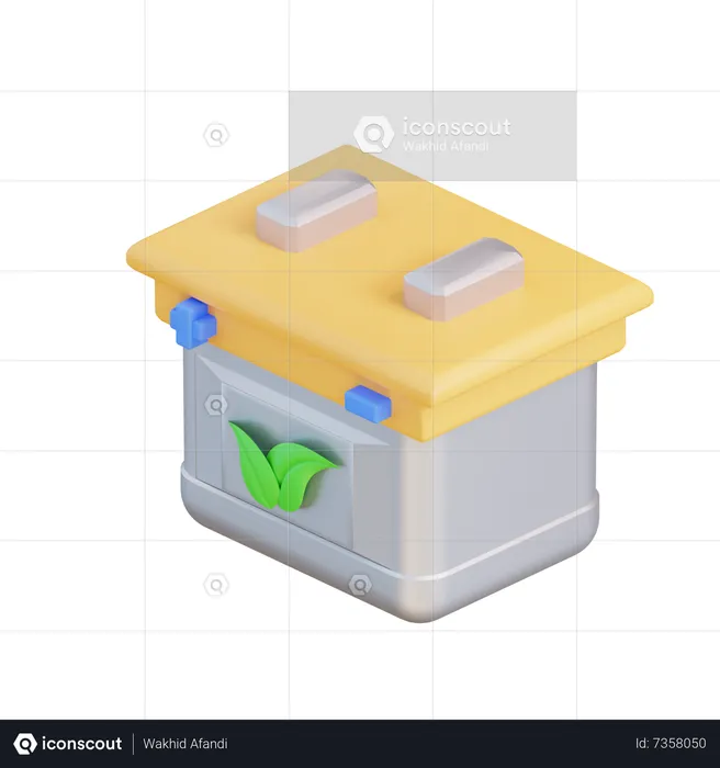 Bateria ecológica  3D Icon