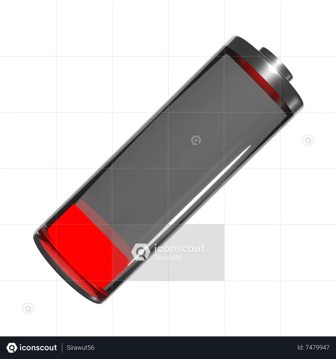Bateria Fraca  3D Icon