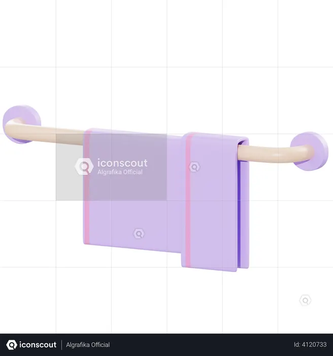 Bath Towel  3D Illustration