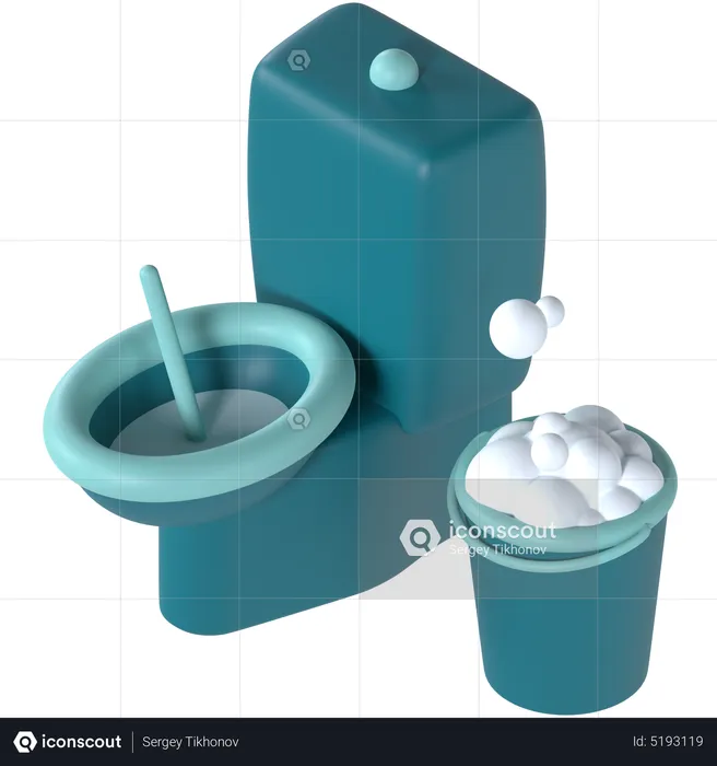 Bathroom Cleaning  3D Icon