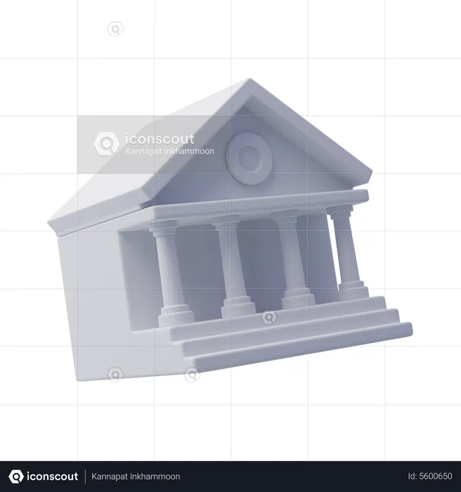 Bâtiment de la banque  3D Icon