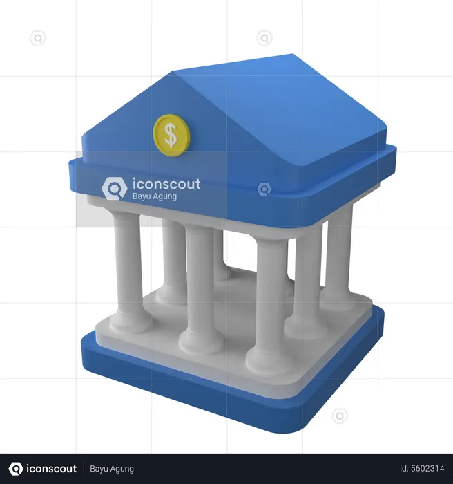 Bâtiment de la banque  3D Icon