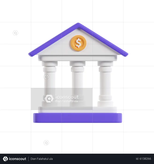 Bâtiment de la banque  3D Icon