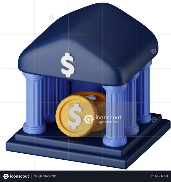 Bâtiment de la banque  3D Icon